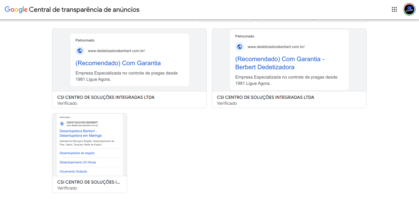 Erro Google Ads